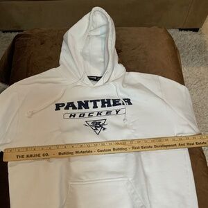 Hockey White Unisex XL White Blue Hooded Sweatshirt Sporty Normcore Outdoor